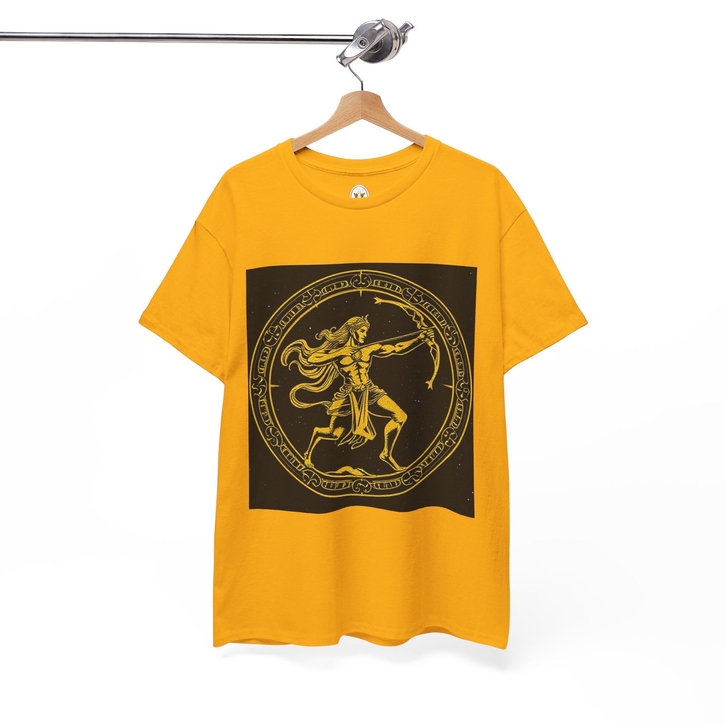 Unisex Heavy Cotton T-Shirt, Mythical Faun/Satyr, Sagittarius Zodiac Design