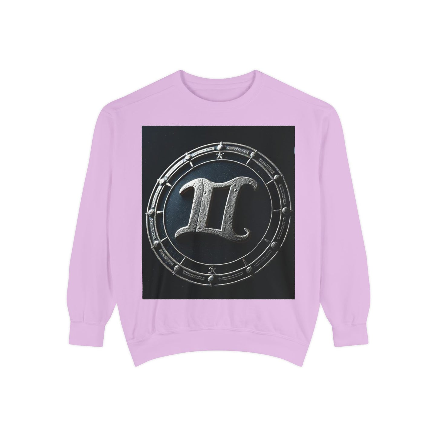 Garment-Dyed Sweatshirt, Unisex, Space Symbol Design v1, Gemini