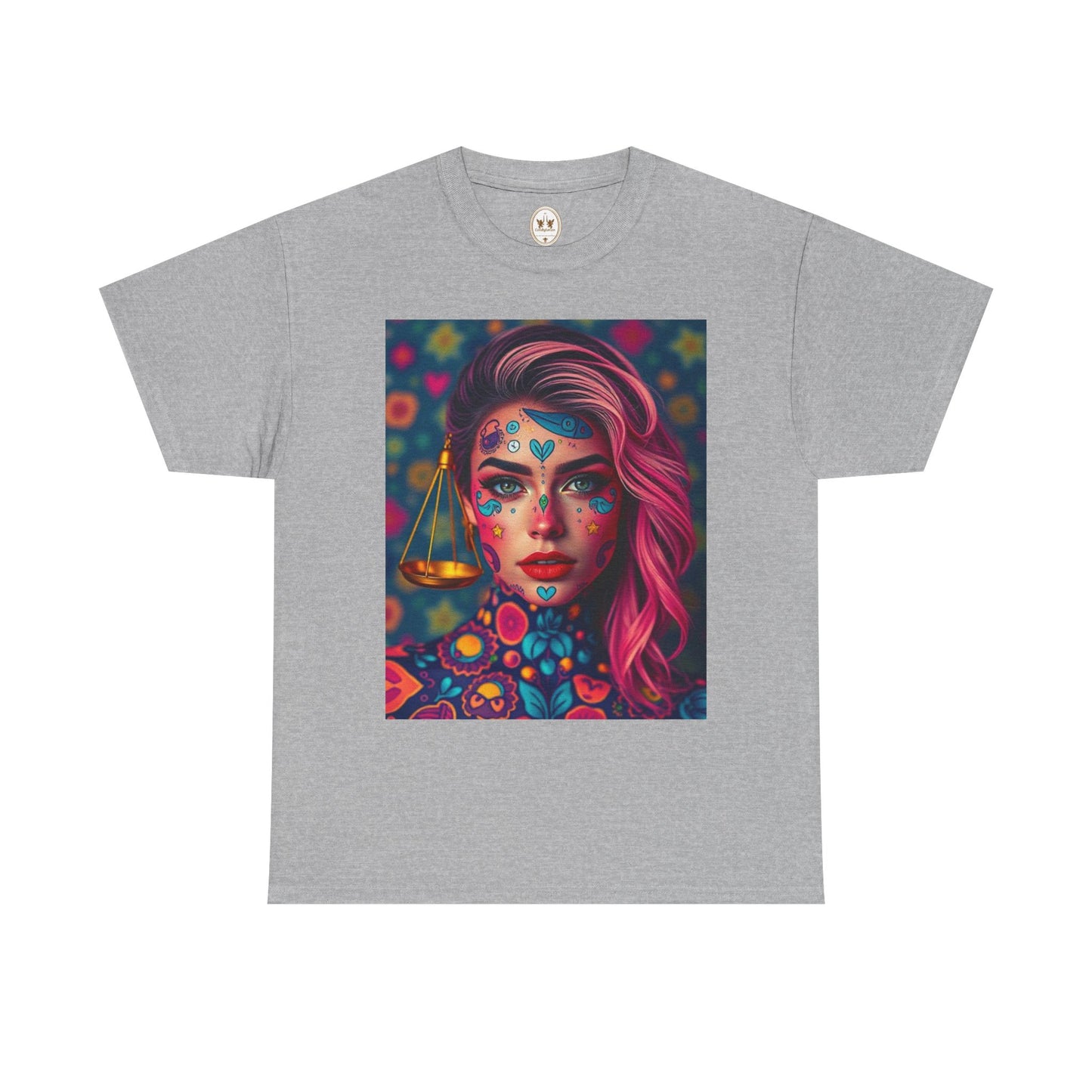 Unisex Heavy Cotton T-Shirt, Libra, Zodiac v2, Sexy Art