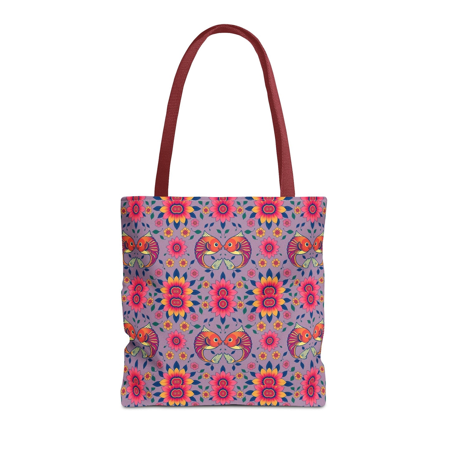 Tote Bag (AOP), Pisces, Zodiac v2, Flower Pattern