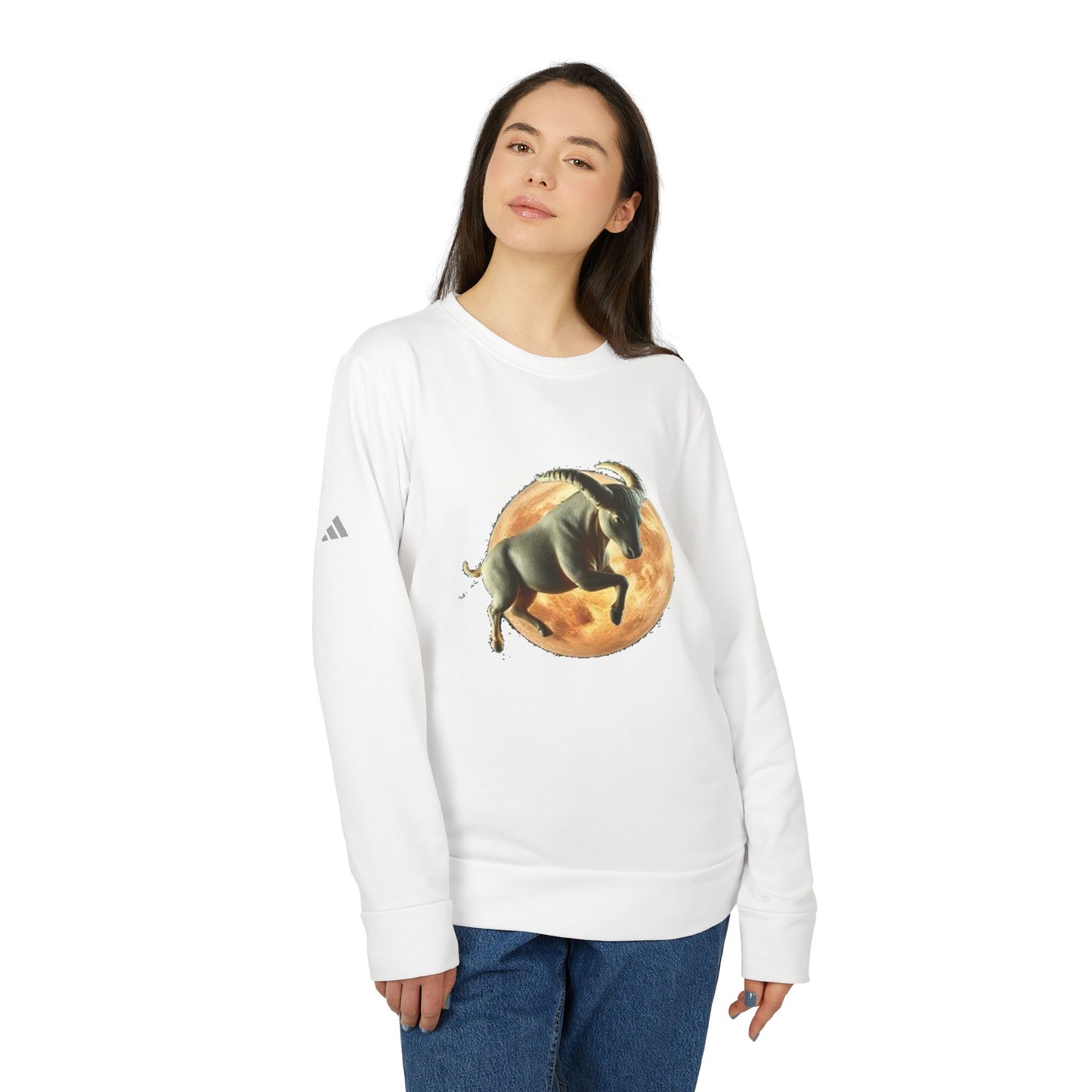 Adidas, Unisex Fleece Crewneck Sweatshirt, Taurus, Planet Animal, Zodiac