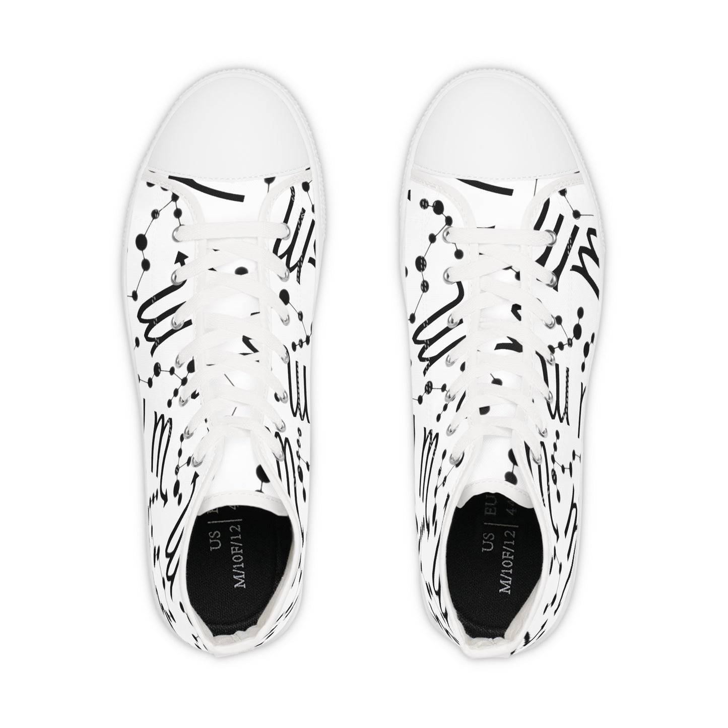 Men's High Top Sneakers, Breathable polyester canvas, Scorpio Zodiac Design