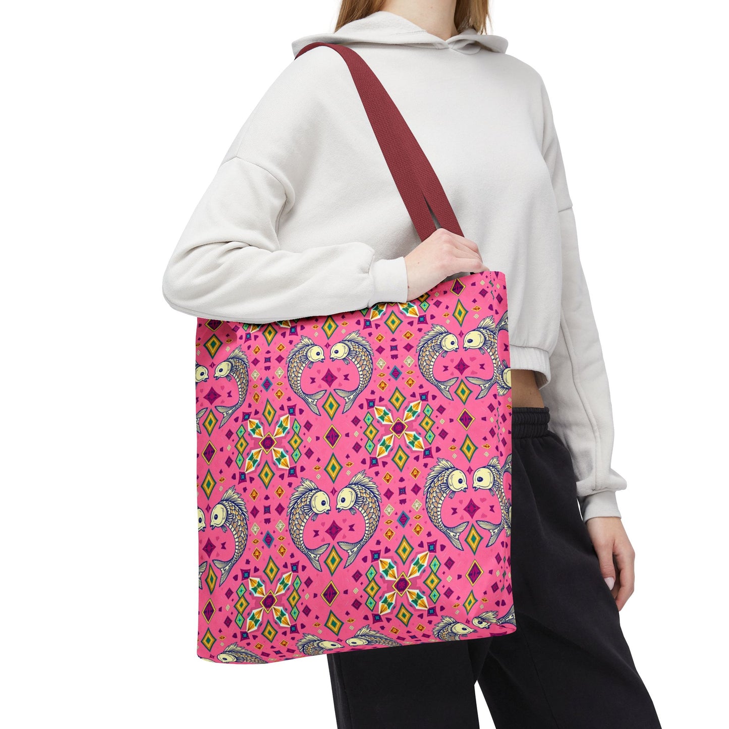 Tote Bag (AOP), Pisces, Zodiac, Jewel Pattern