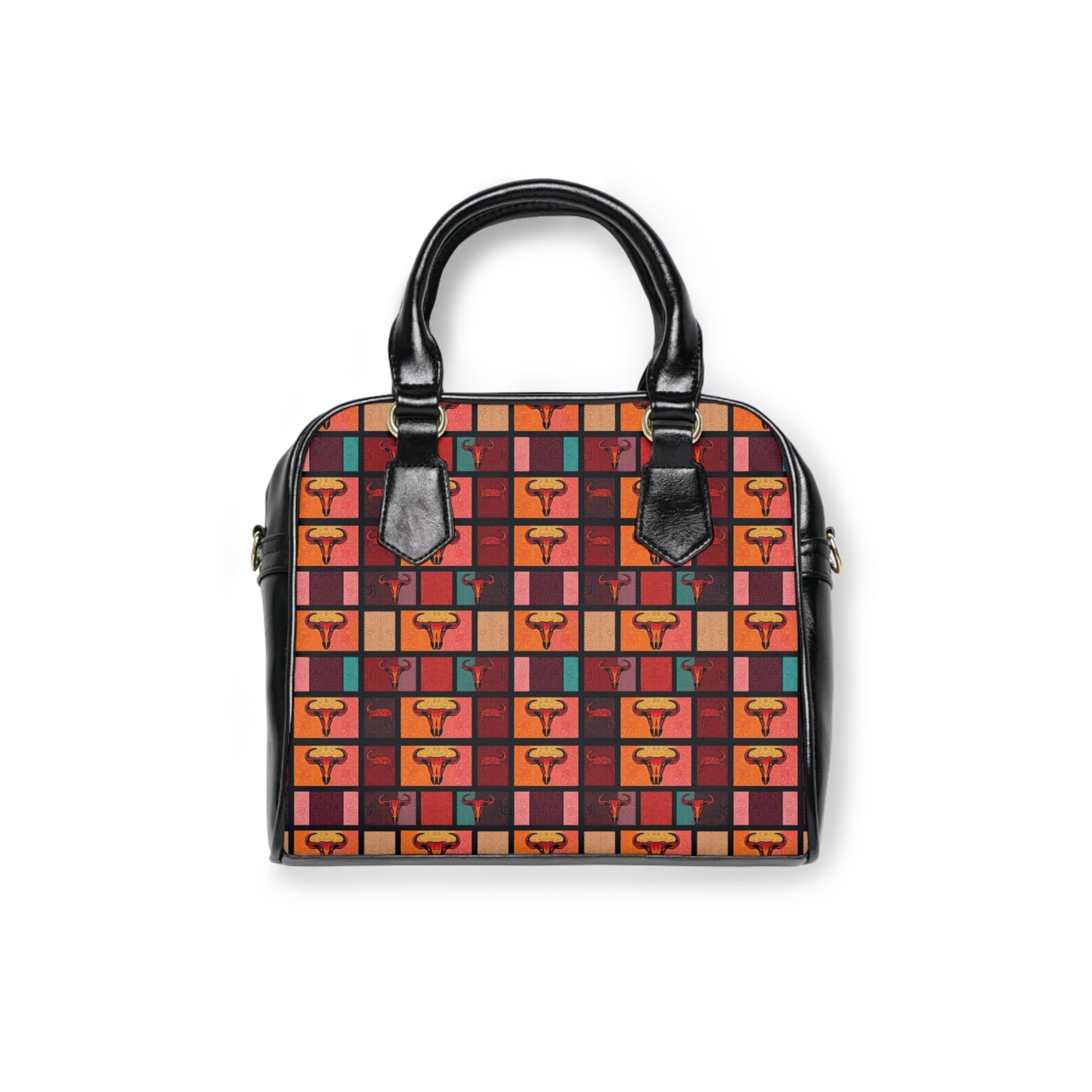 Shoulder Handbag, Taurus, Zodiac v3, Shapes Pattern