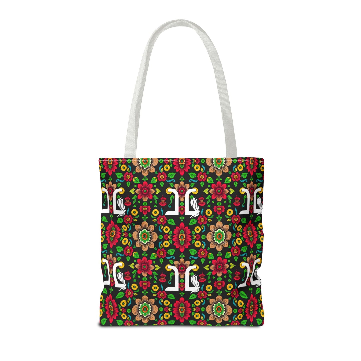 Tote Bag, (AOP), Gemini, Zodiac, Flower Pattern