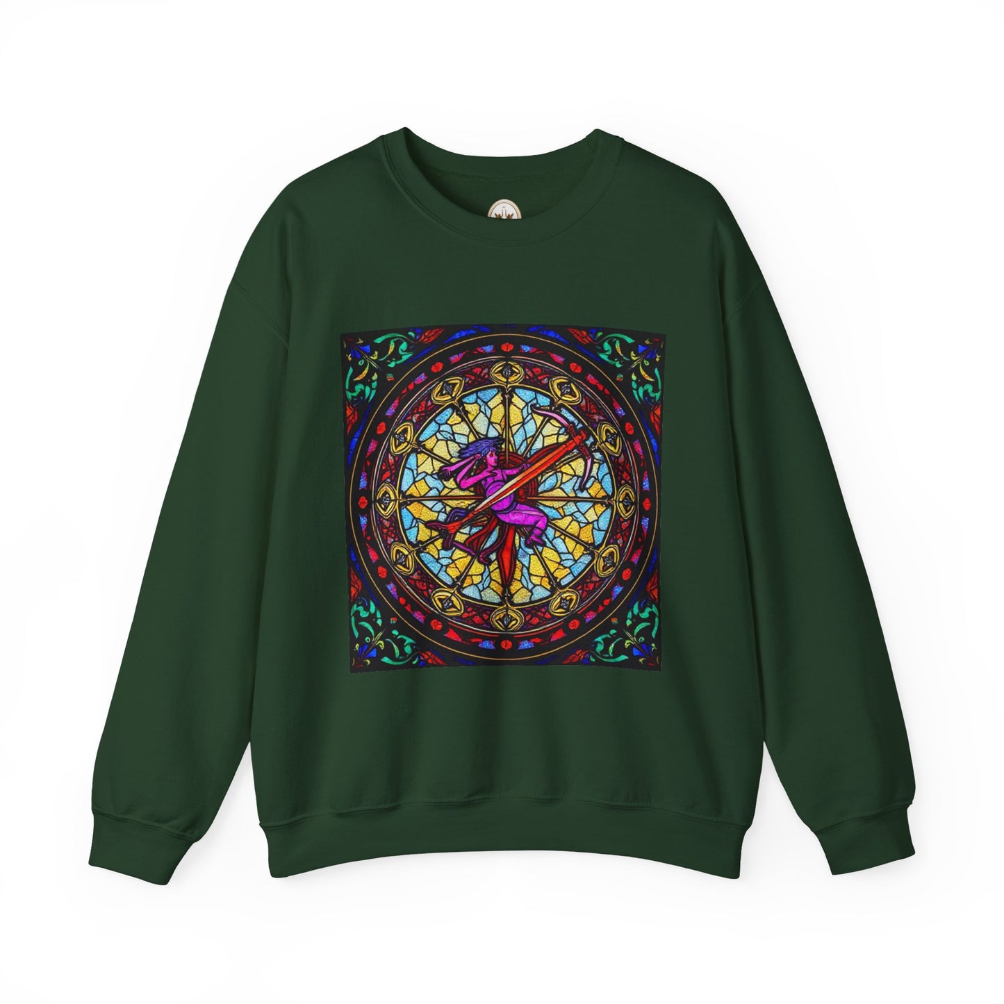 Unisex Heavy Blend™ Crewneck Sweatshirt, Glass 1, Sagittarius Zodiac Design