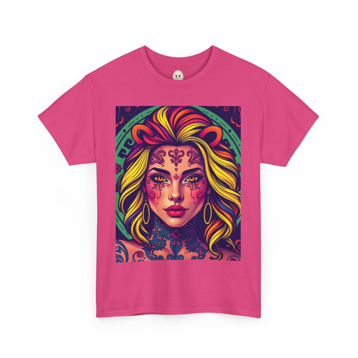 Unisex Heavy Cotton T-Shirt, Leo, Zodiac v1, Sexy Art