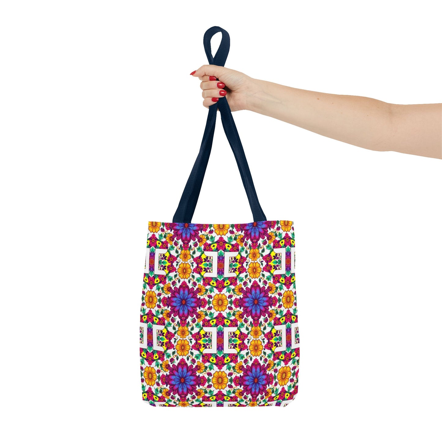 Tote Bag, (AOP), Gemini, Zodiac v3, Flower Pattern
