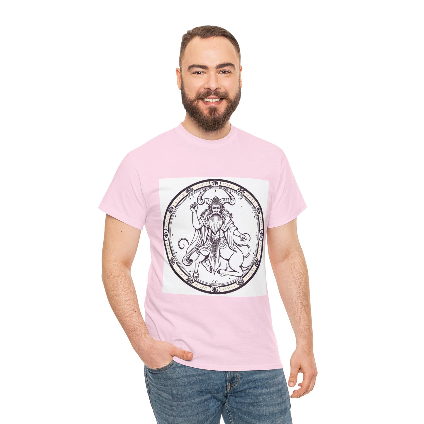 Unisex Heavy Cotton T-Shirt, Bull Centaur v1, Taurus Zodiac Design