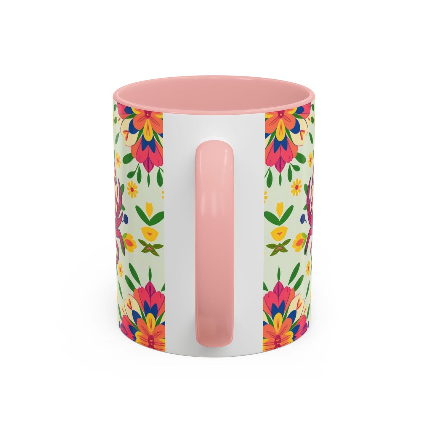 Accent Coffee Mug, Cancer, Zodiac v3, Flower Pattern, (11, 15oz)