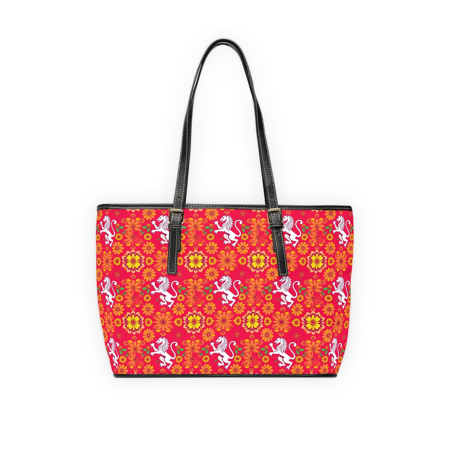Leather Shoulder Bag, Leo, Zodiac, Flower Pattern