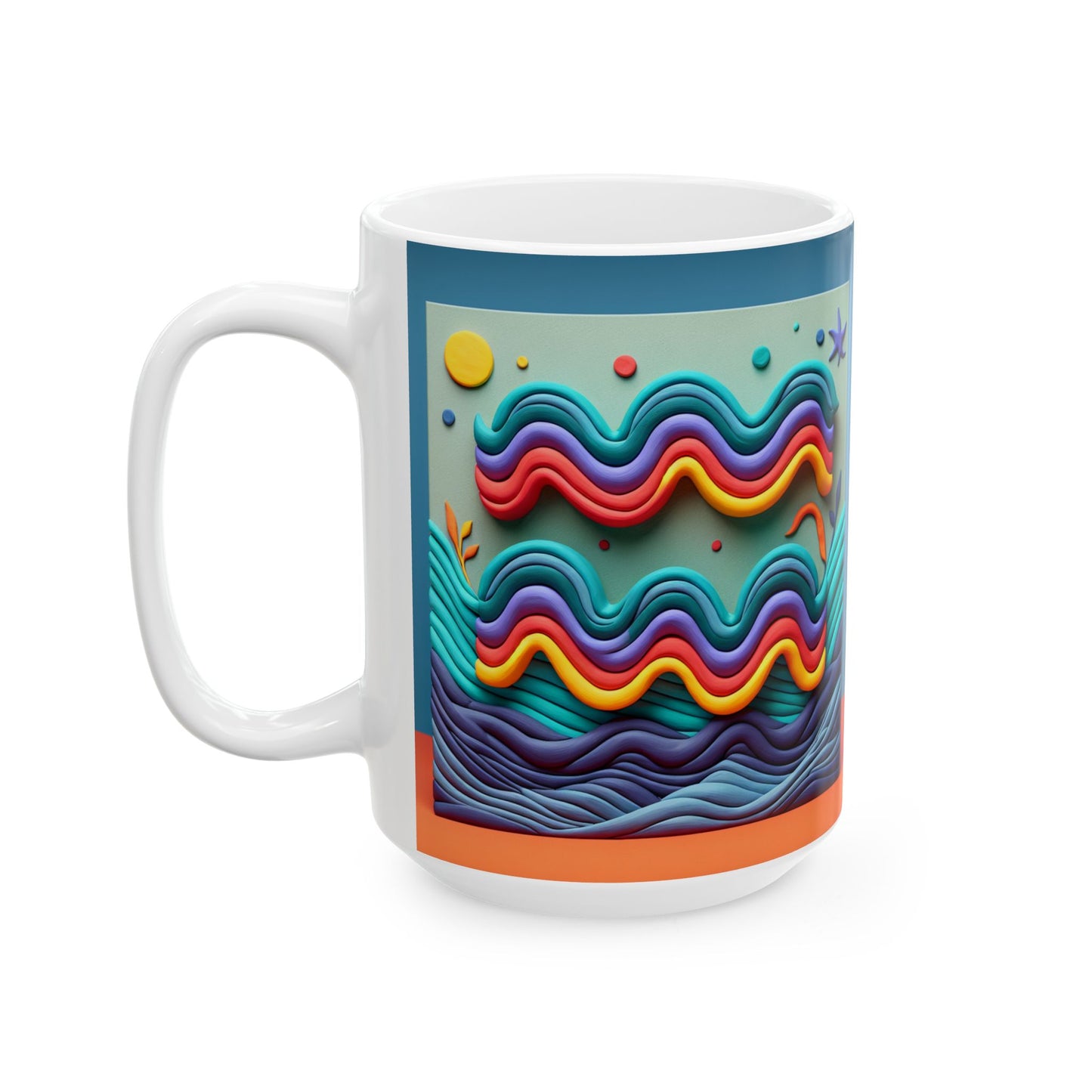 Ceramic Mug, (11oz, 15oz), Ceramic Coffee Mug, Aquarius Water Painting, Zodiac Design