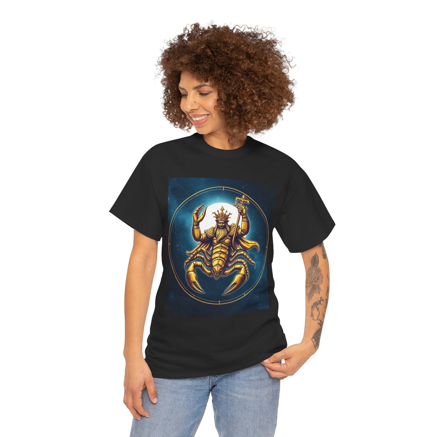 Unisex Heavy Cotton T-Shirt, Moon, Scorpio Zodiac Design