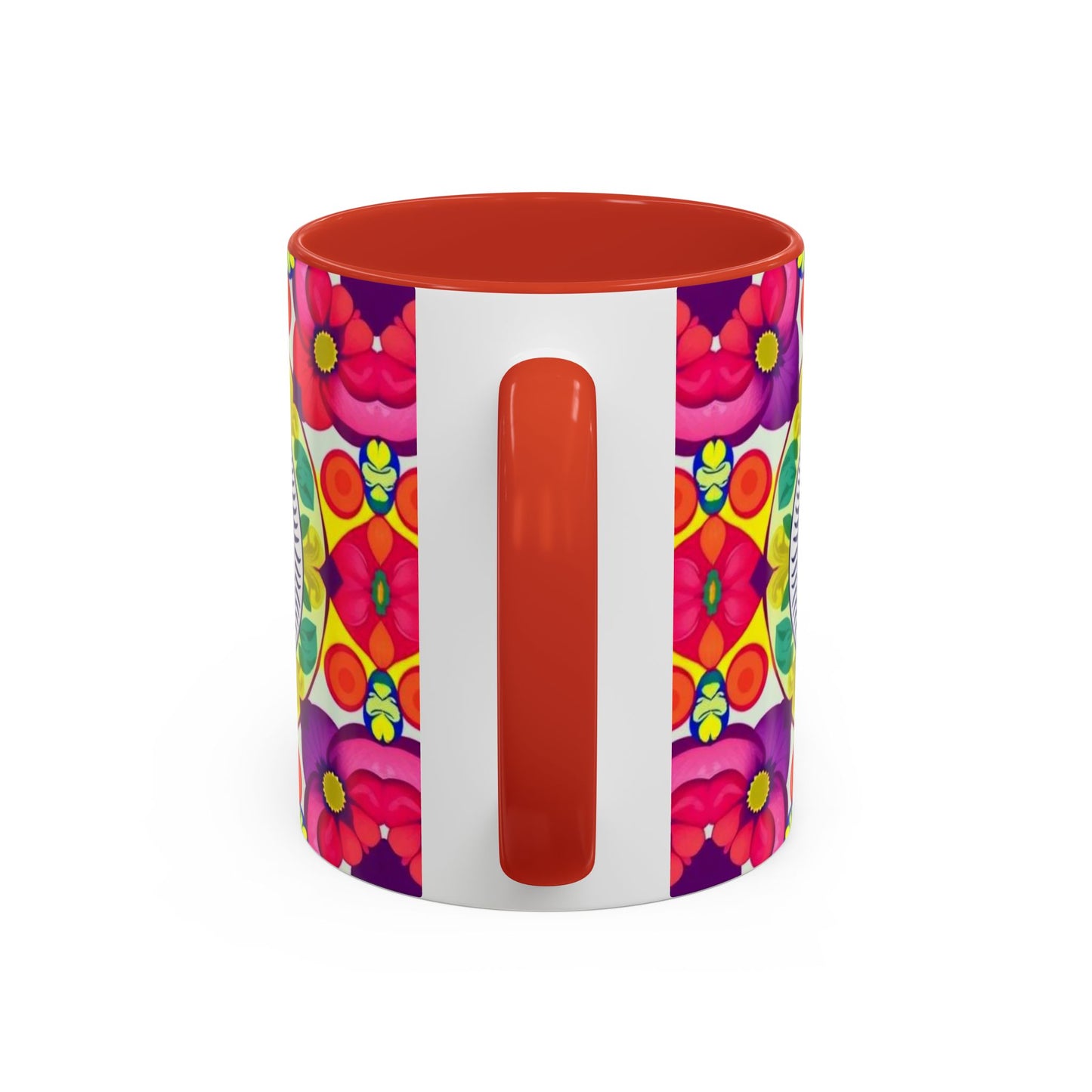 Accent Coffee Mug, Pisces, Zodiac v4, Flower Pattern, (11, 15oz)