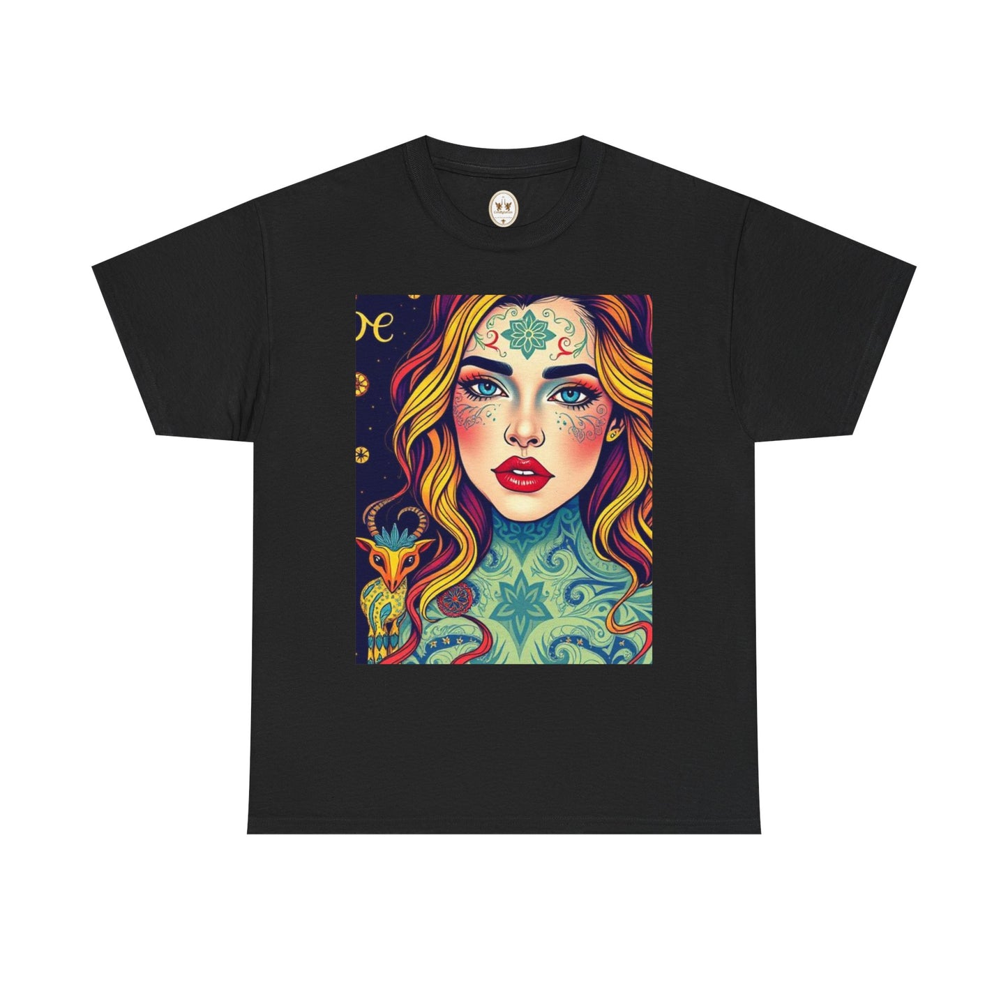 Unisex Heavy Cotton T-Shirt, Aquarius, Zodiac v2, Sexy Art