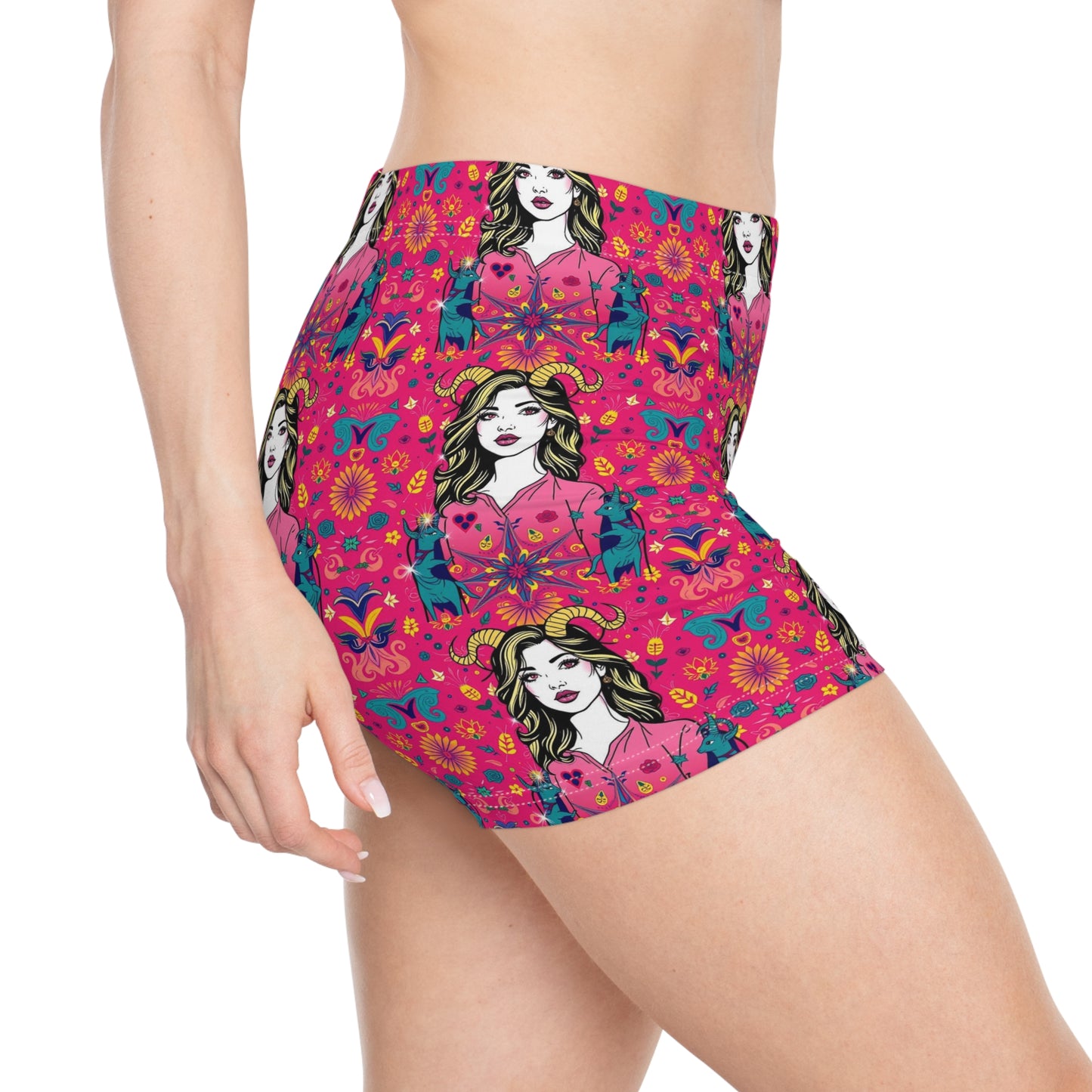 Women's Shorts, (AOP), Capricorn, Zodiac, Sexy Pattern