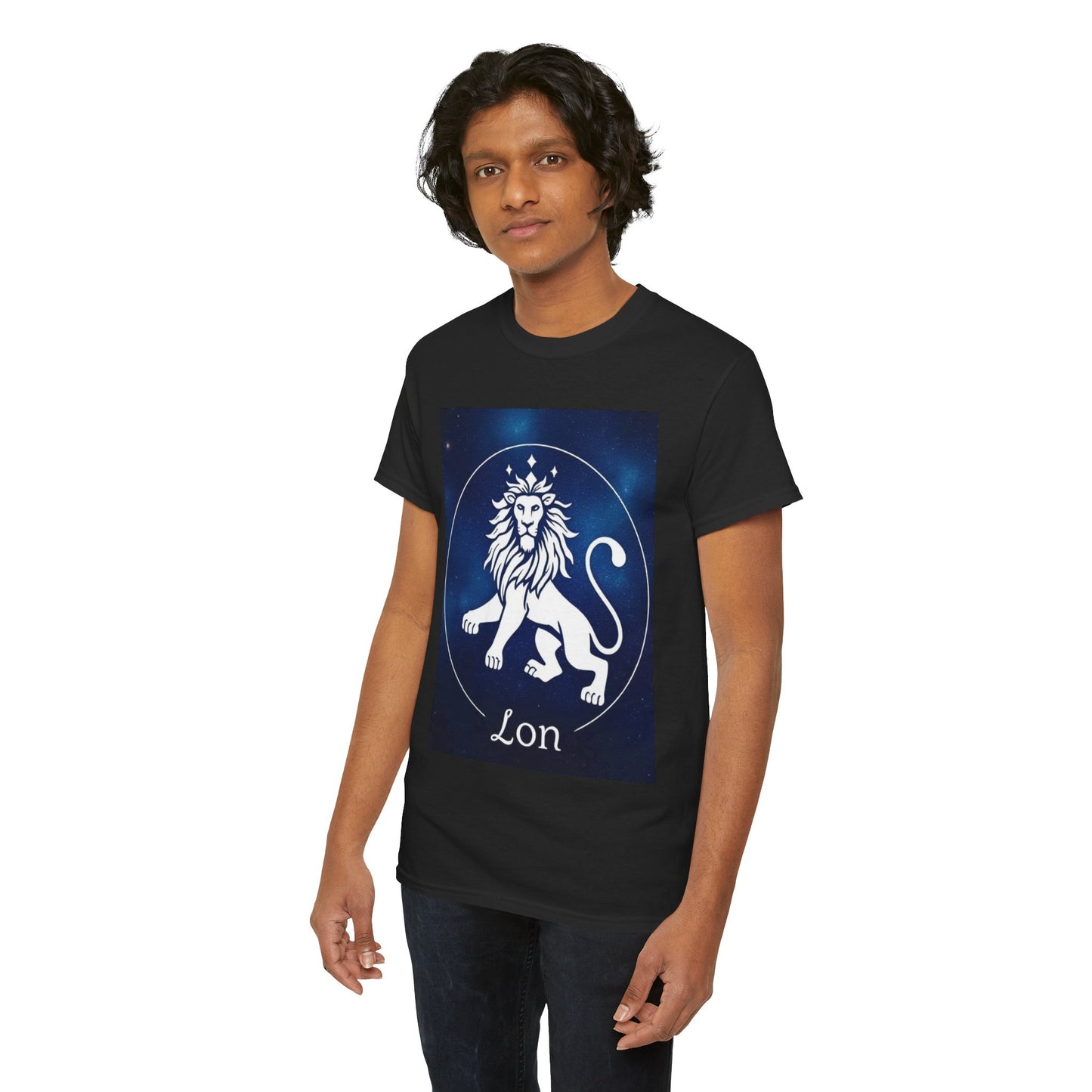 Unisex Heavy Cotton T-Shirt, Space Lion, Leo Zodiac Design
