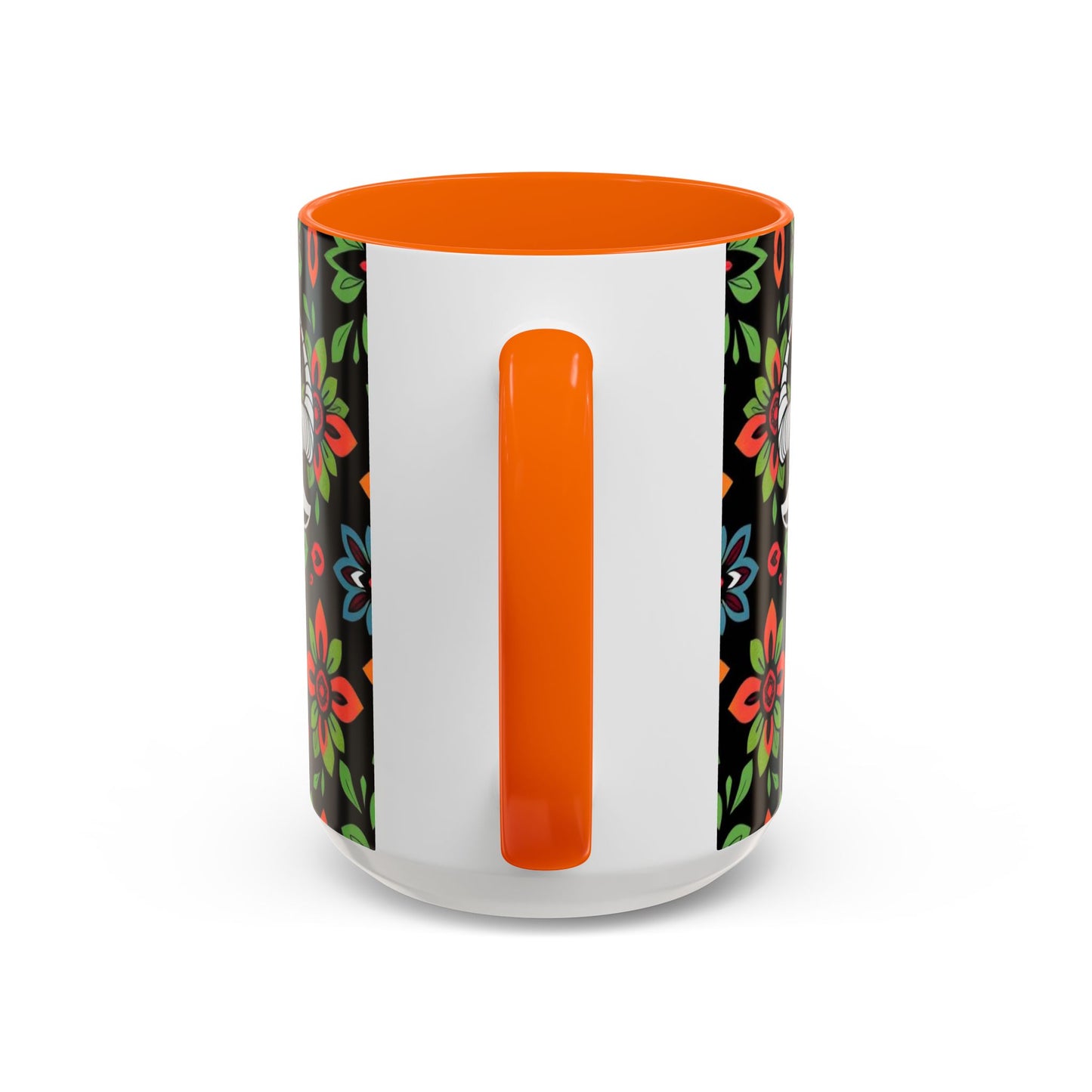 Accent Coffee Mug, Taurus, Zodiac v2. Flower Pattern, (11, 15oz)