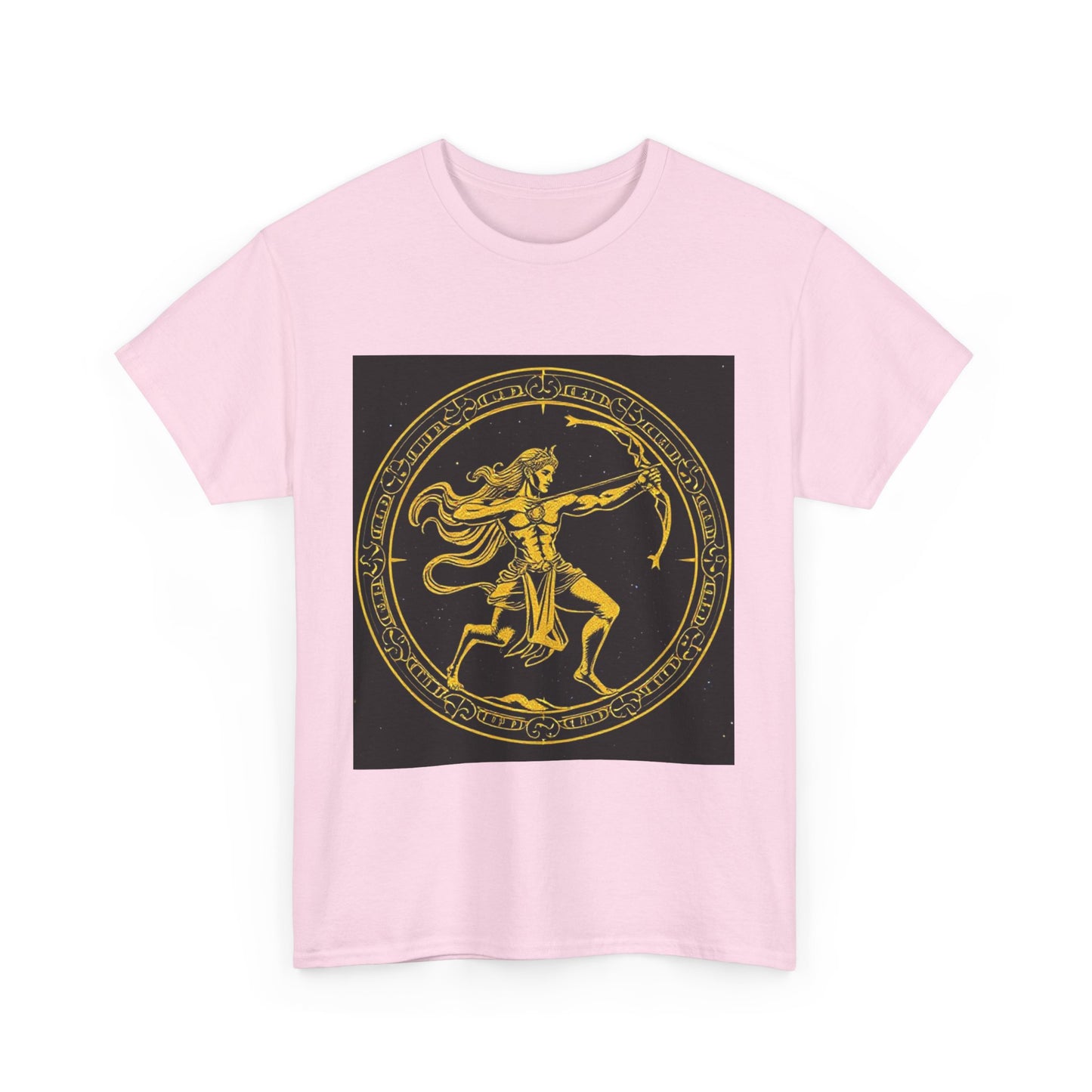 Unisex Heavy Cotton T-Shirt, Mythical Faun/Satyr v1, Sagittarius Zodiac Design