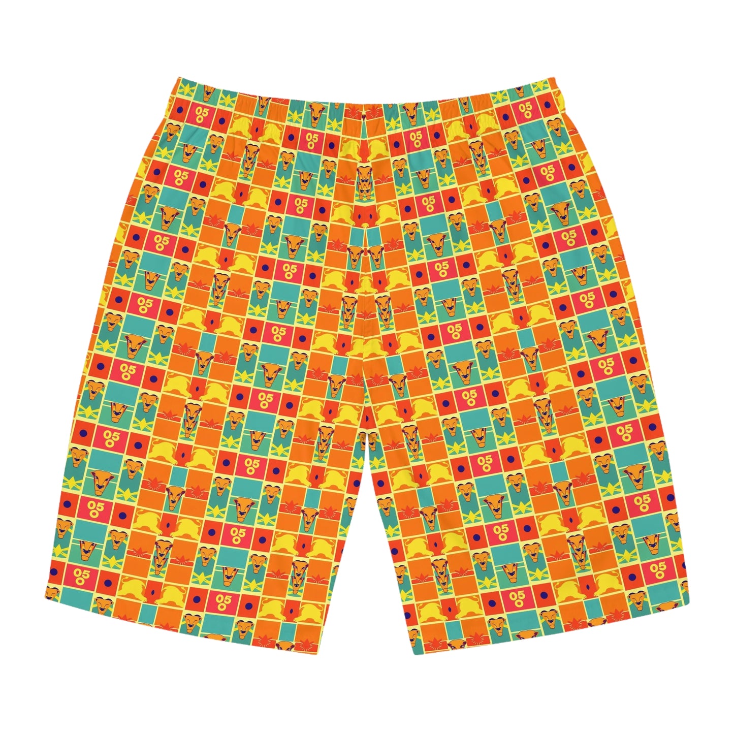 Men's Board Shorts, (AOP), Leo, Zodiac v1, Shape Pattern