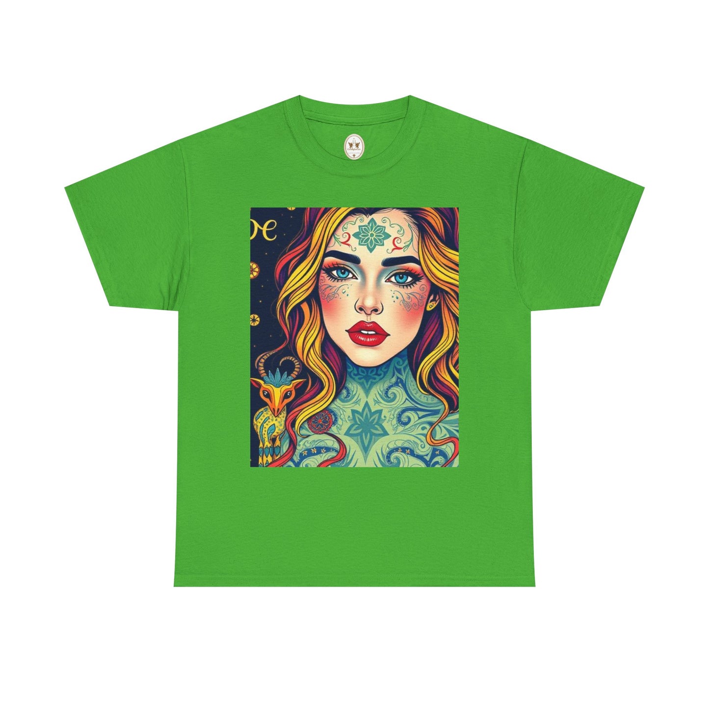 Unisex Heavy Cotton T-Shirt, Aquarius, Zodiac v2, Sexy Art