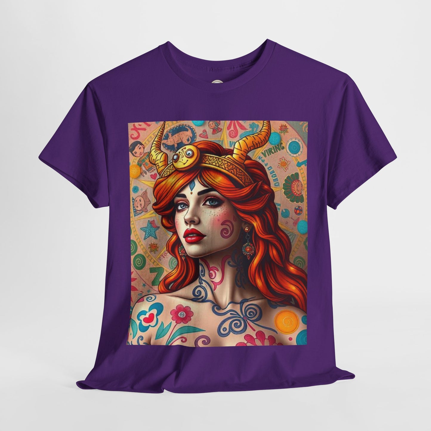 Unisex Heavy Cotton T-Shirt, Virgo, Zodiac v1, Sexy Art