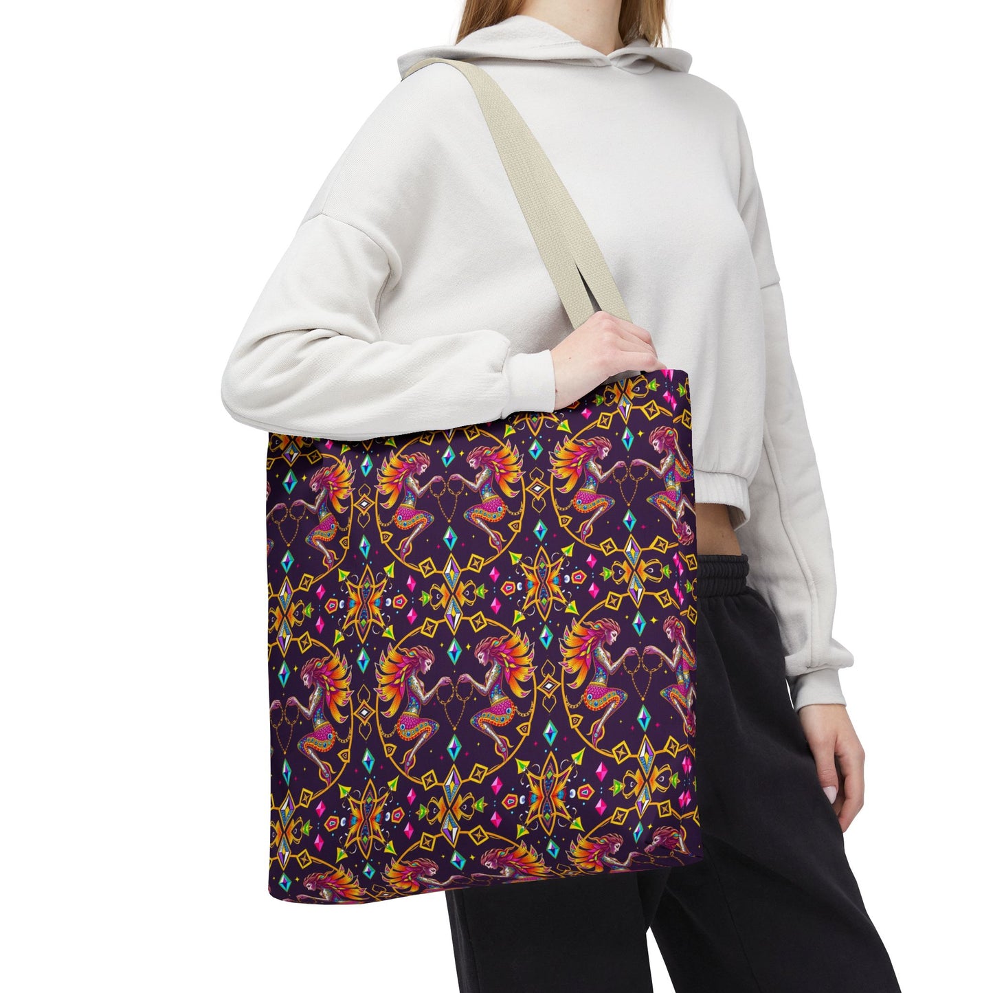 Tote Bag (AOP), Gemini, Zodiac, Jewel Pattern