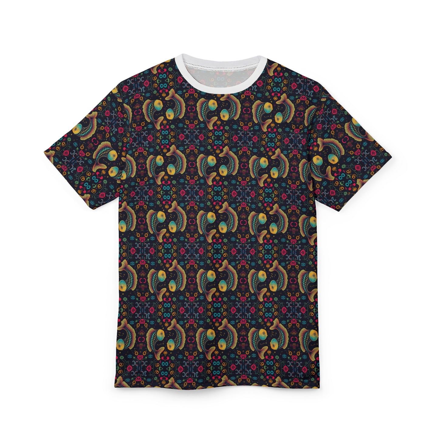 Unisex Cut & Sew T-Shirt, AOP, Pisces, Zodiac v1, Pattern