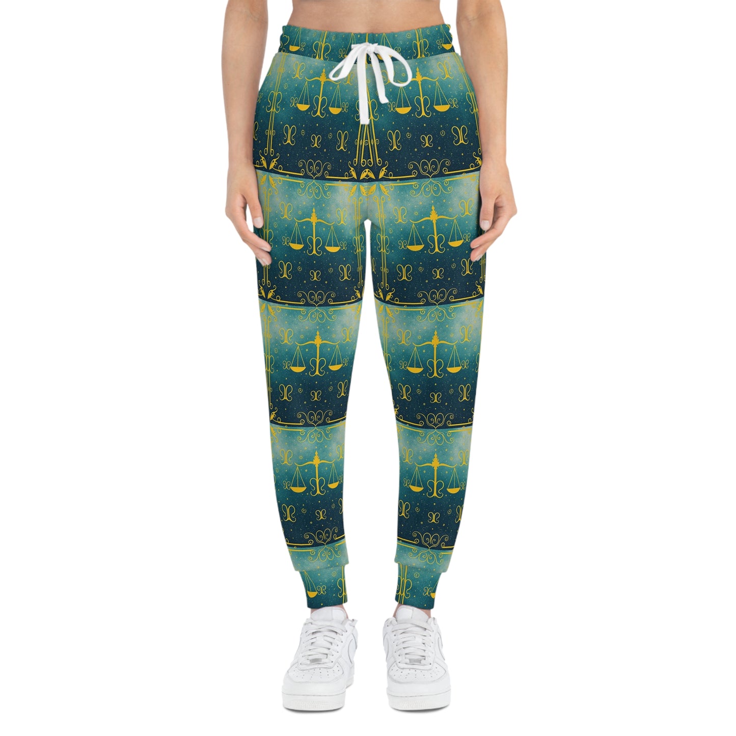 Athletic Joggers, Zodiac Design, Pattern v1, Libra, AOP
