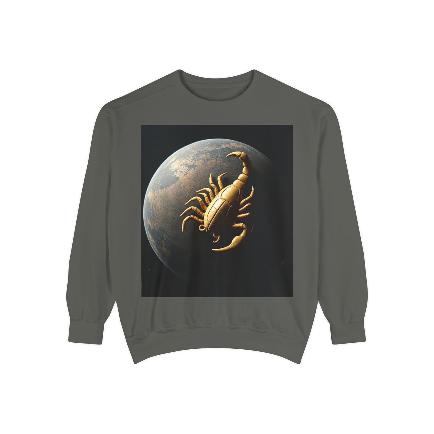 Garment-Dyed Sweatshirt, Unisex, Space Animal Design v1, Scorpio