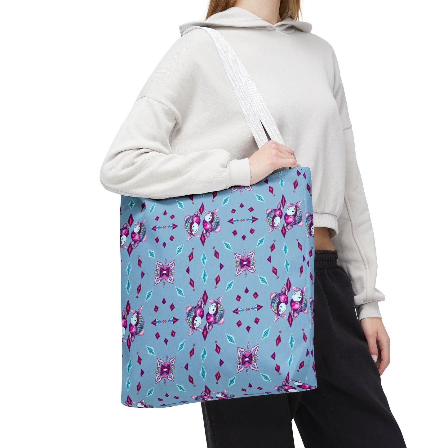 Tote Bag (AOP), Pisces, Zodiac v1, Jewel Pattern