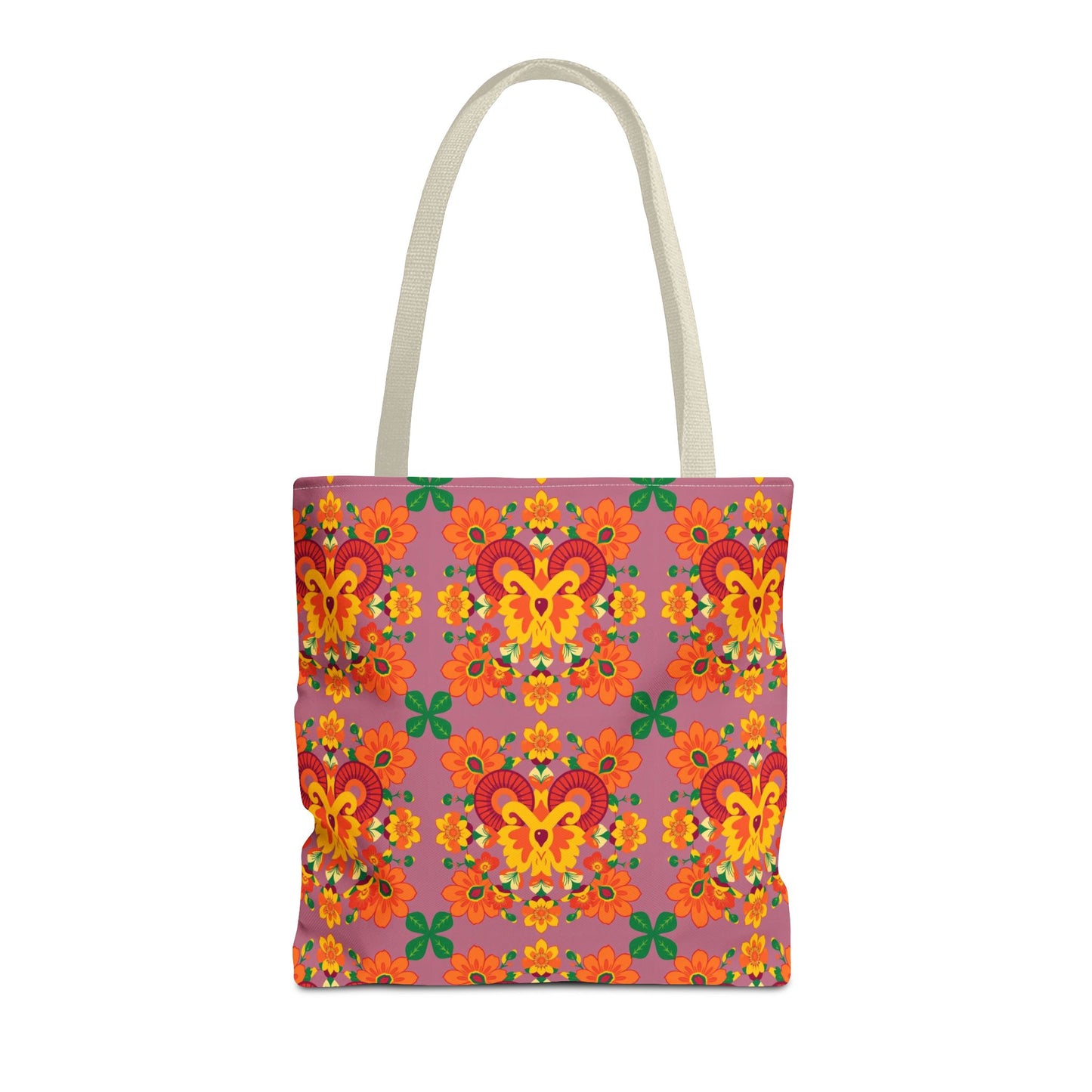 Tote Bag (AOP), Aries, Zodiac v1, Flower Pattern