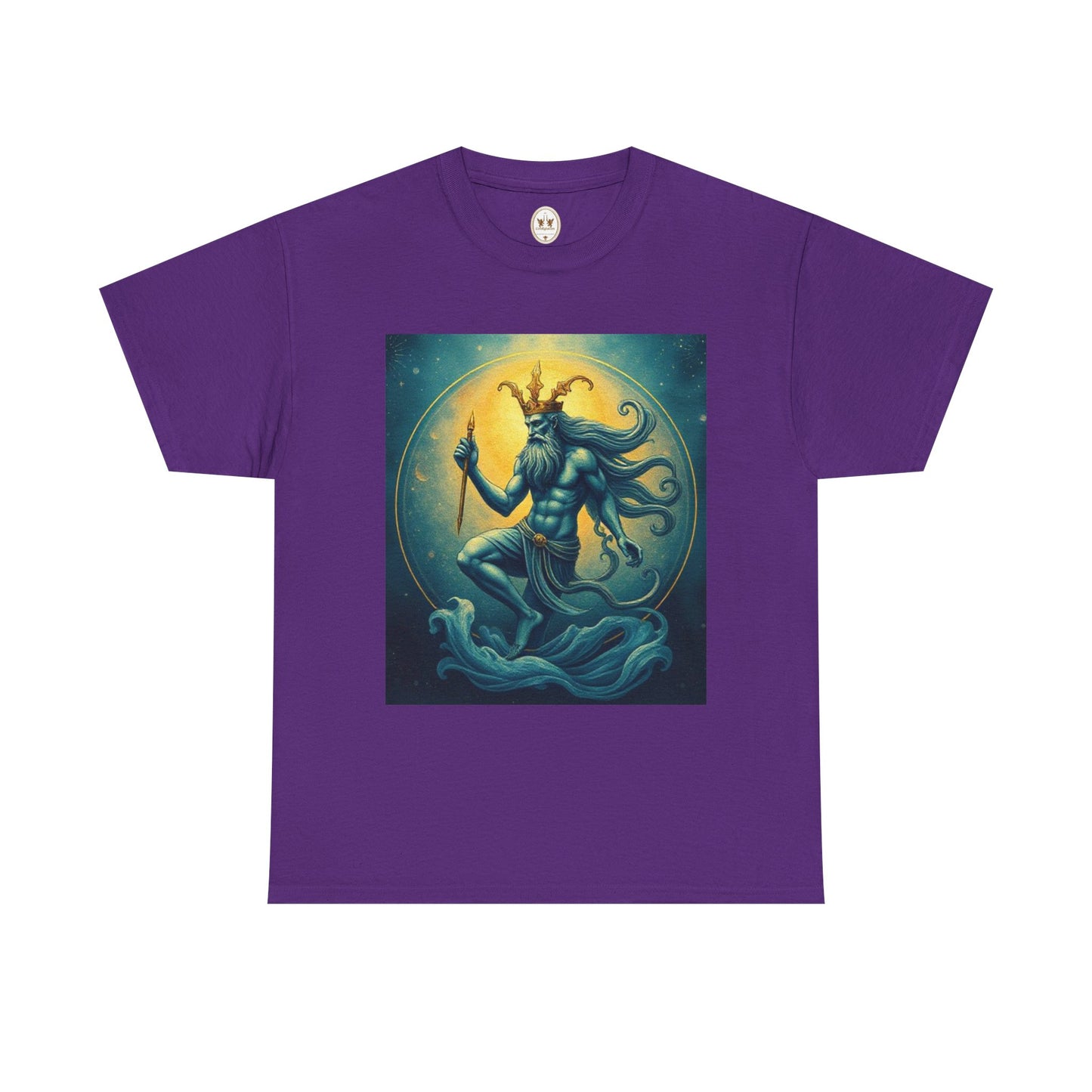 Unisex Heavy Cotton T-Shirt, Aquarius God, Zodiac Design