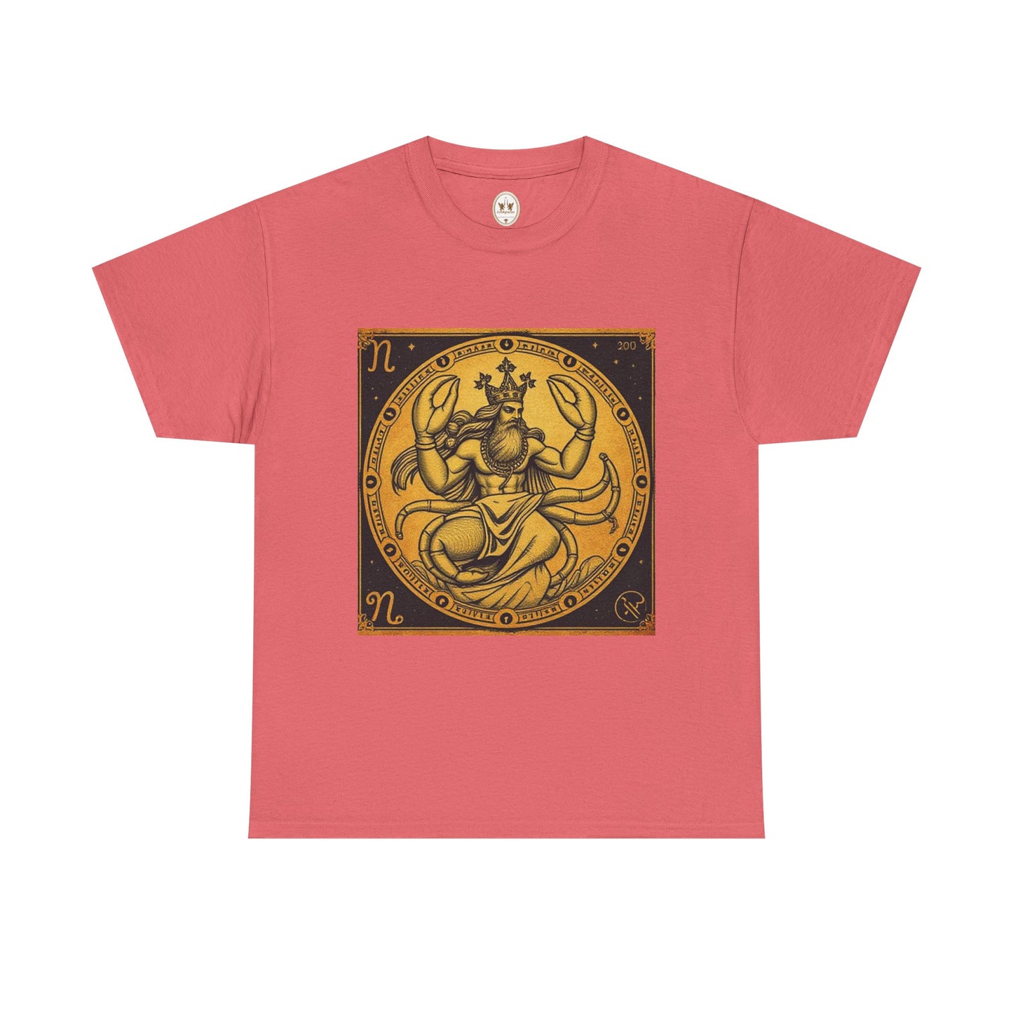Unisex Heavy Cotton T-Shirt, Crab King, Cancer Zodiac Design