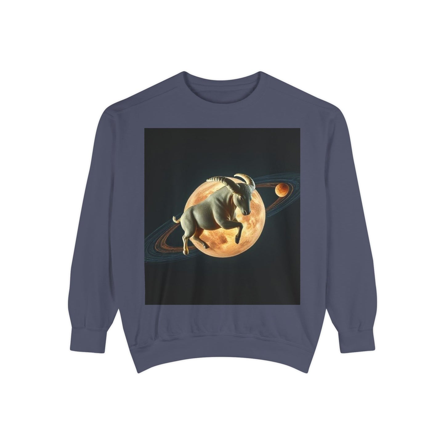 Garment-Dyed Sweatshirt, Unisex, Space Animal Design v1, Taurus