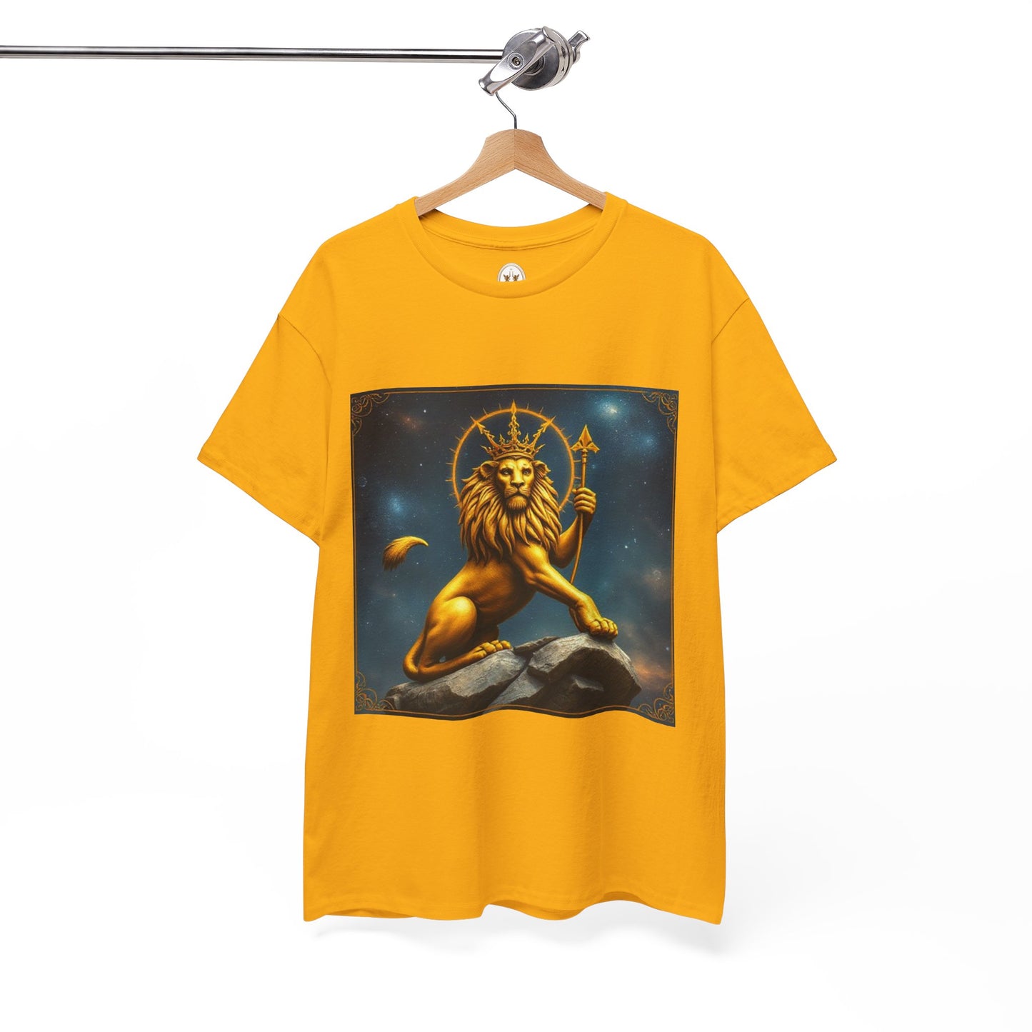 Unisex Heavy Cotton T-Shirt, King of Lions, Leo Zodiac Design