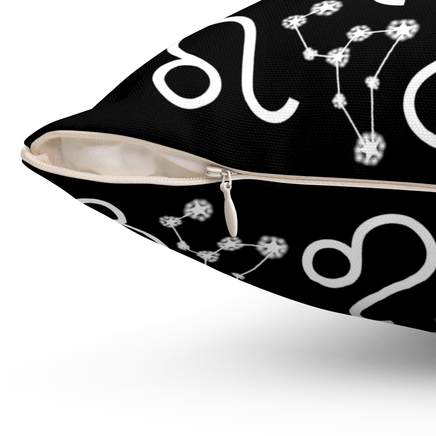 Zodiac Spun Polyester Square Pillow Leo Zodiac Sign Black Pillow