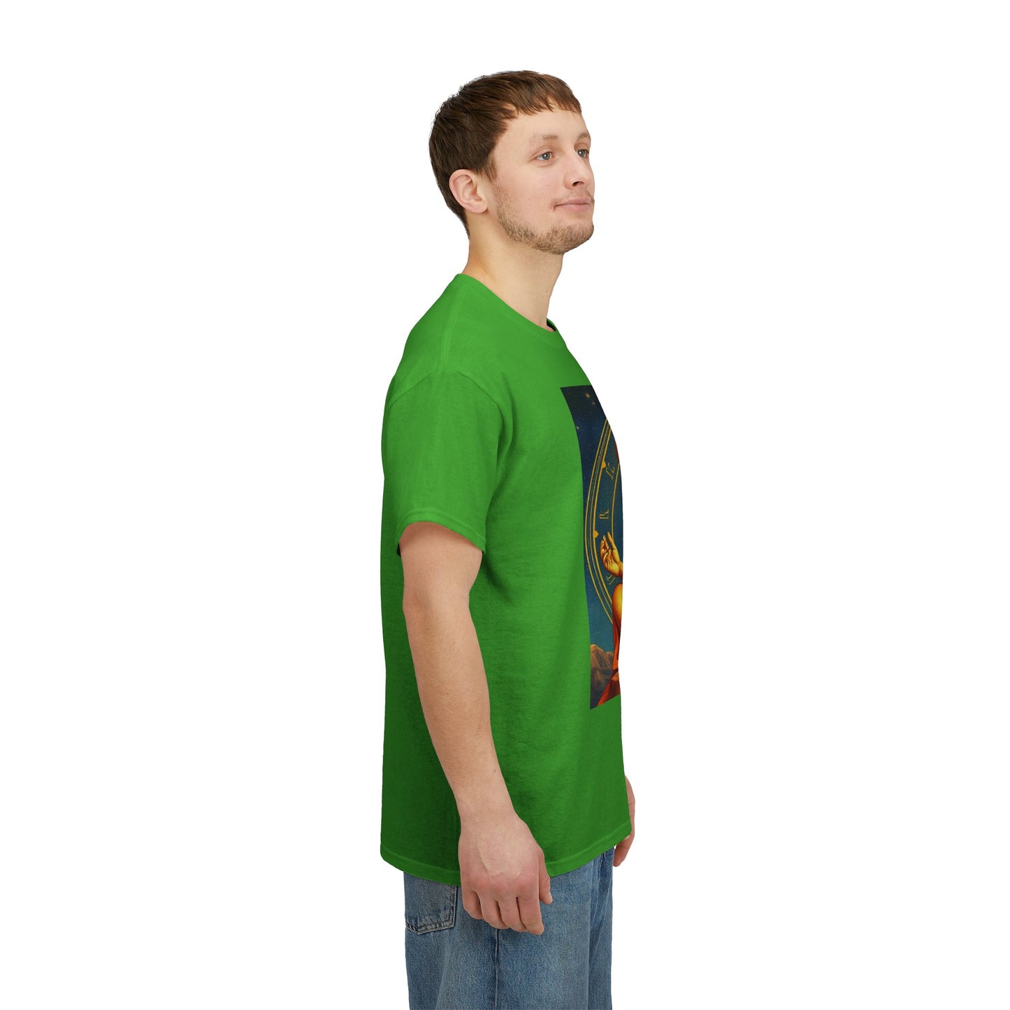 Unisex Heavy Cotton T-Shirt, Meditating Bull, Taurus Zodiac Design