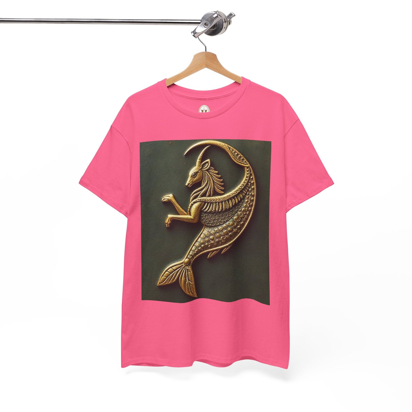 Unisex Heavy Cotton T-Shirt, Capricorn Animal v1, Symbol, Zodiac Design