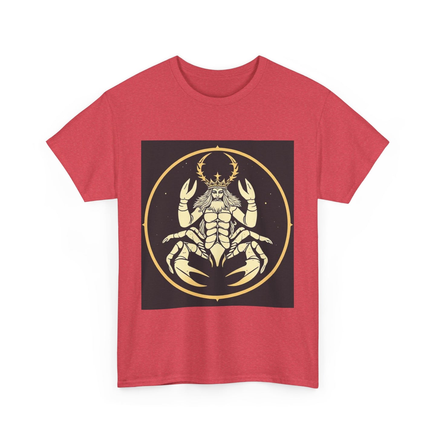 Unisex Heavy Cotton T-Shirt, Scorpio King, Print Art, Zodiac Design