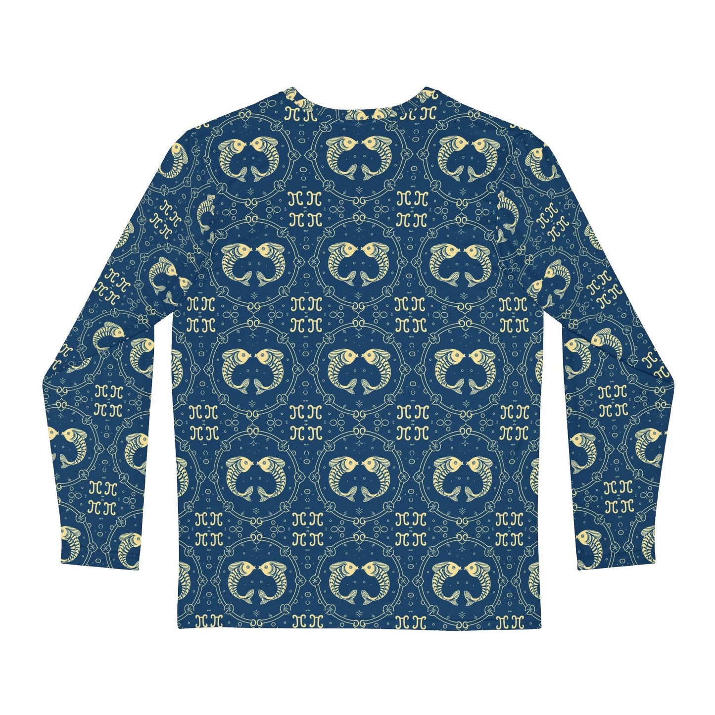 Men's Long Sleeve Shirt, (AOP), Pisces, Zodiac v4, Pattern