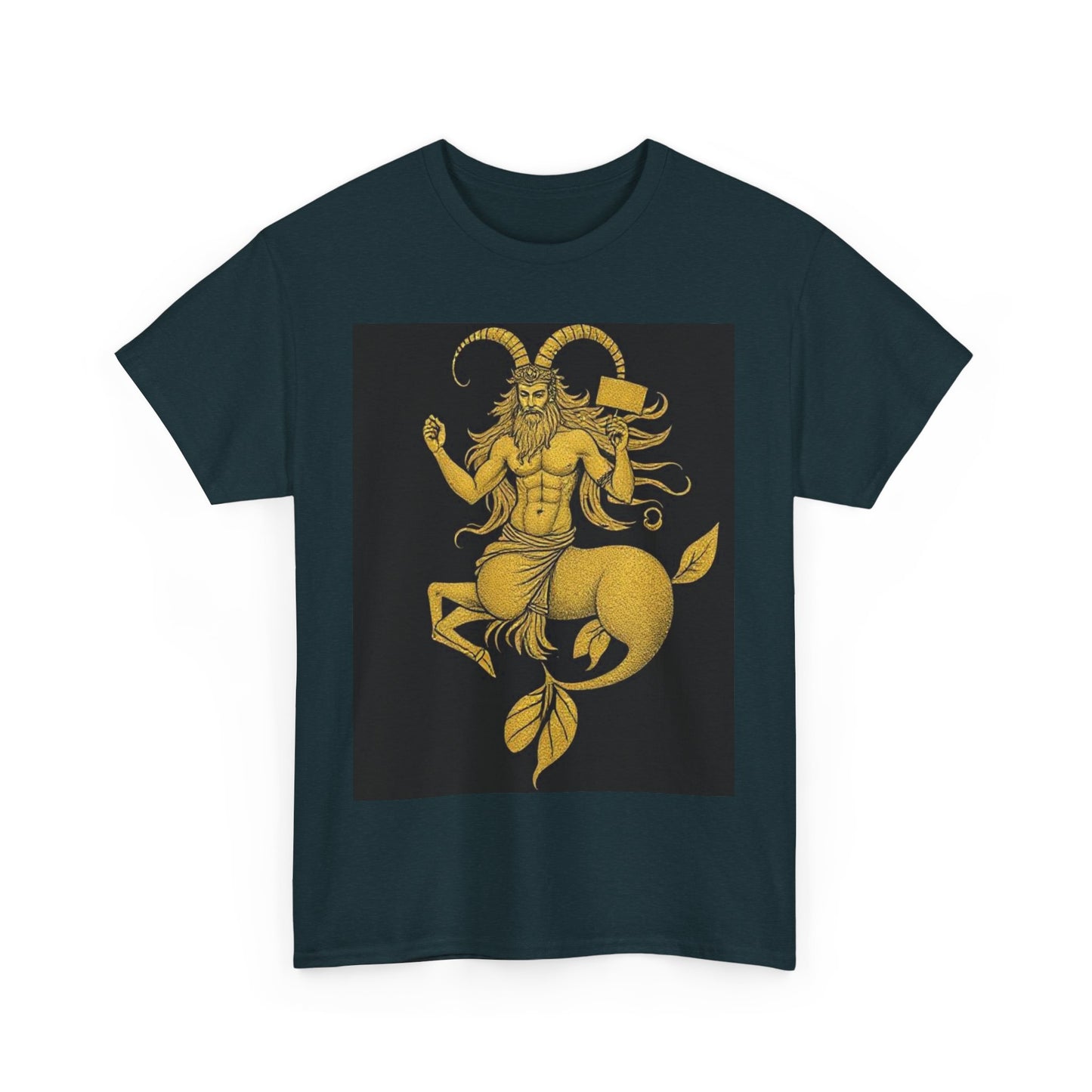 Unisex Heavy Cotton T-Shirt, Capricorn God, Zodiac Design