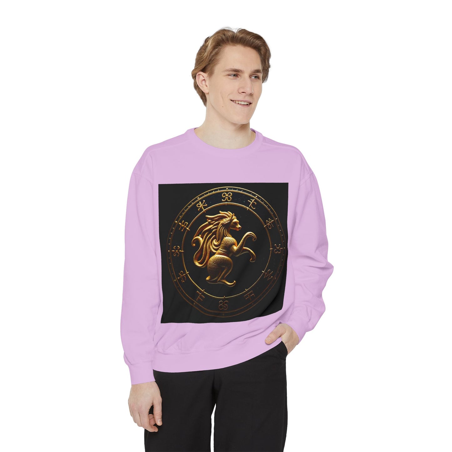 Garment-Dyed Sweatshirt, Unisex, Space Animal Design v1, Virgo