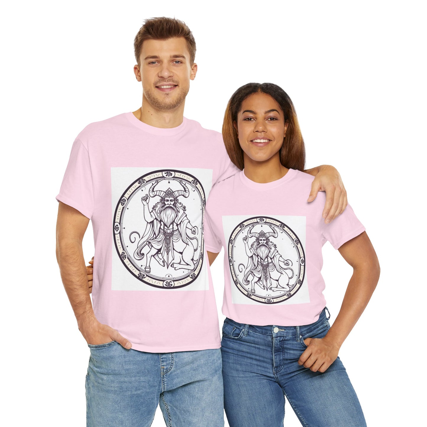 Unisex Heavy Cotton T-Shirt, Bull Centaur v1, Taurus Zodiac Design