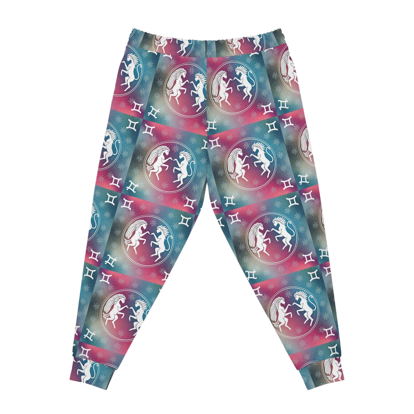 Athletic Joggers, Zodiac Design, Pattern v1, Gemini, AOP