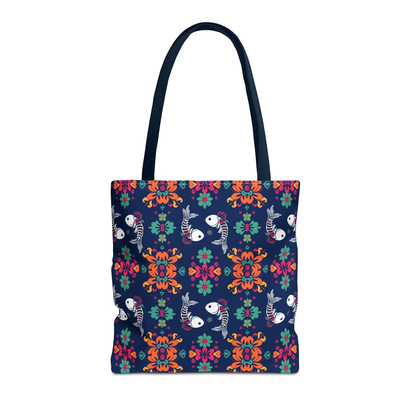 Tote Bag (AOP), Pisces, Zodiac, Flower Pattern