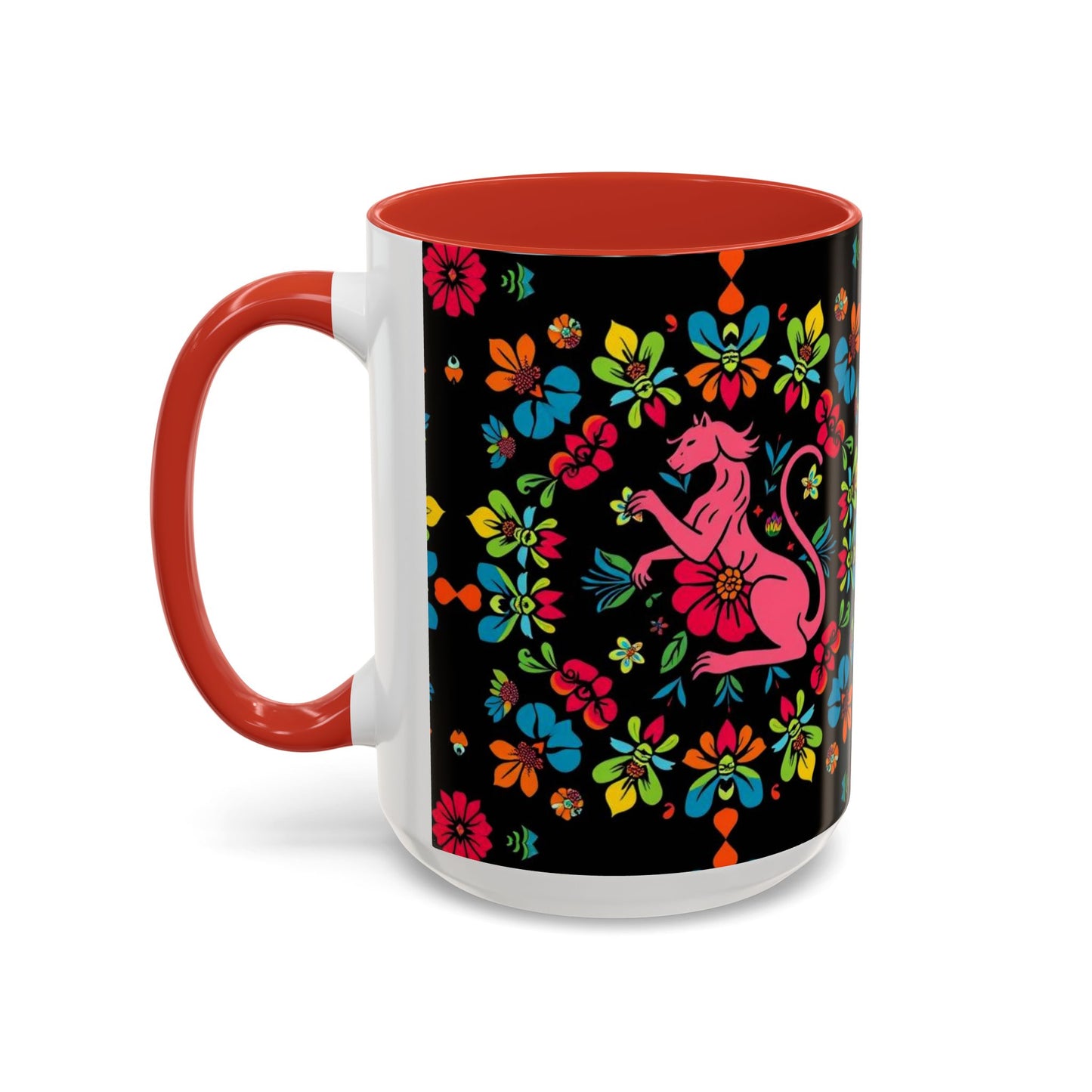 Accent Coffee Mug, Zodiac. Virgo, Flower Pattern, (11, 15oz)