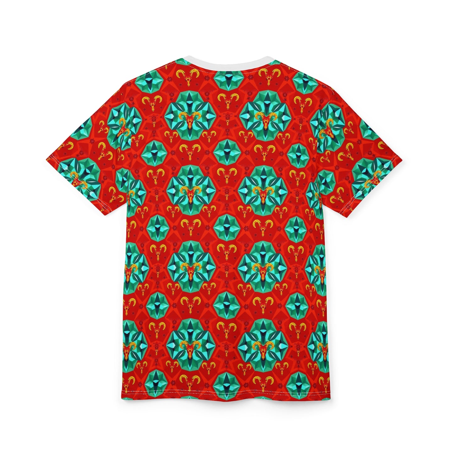 Unisex Cut & Sew T-Shirt, (AOP), Aries, Zodiac v2, Jewels Pattern