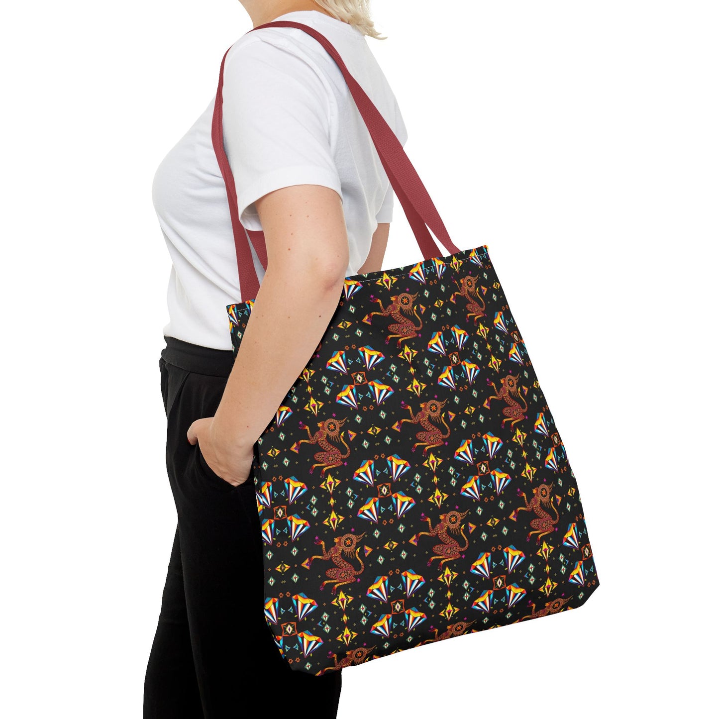 Tote Bag (AOP), Virgo, Zodiac, Jewel Pattern