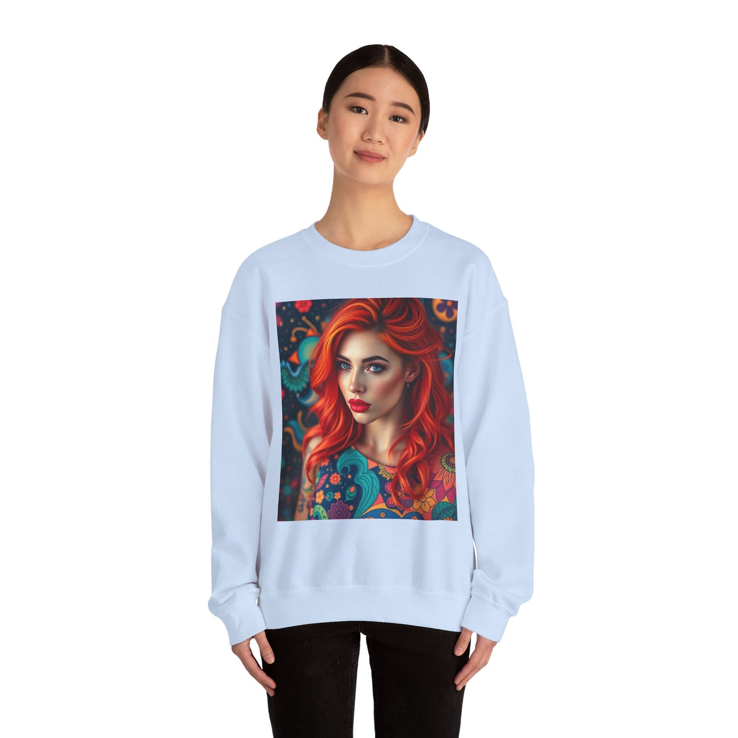 Unisex Heavy Blend™ Crewneck Sweatshirt, Aquarius, Zodiac v1, Sexy Pattern